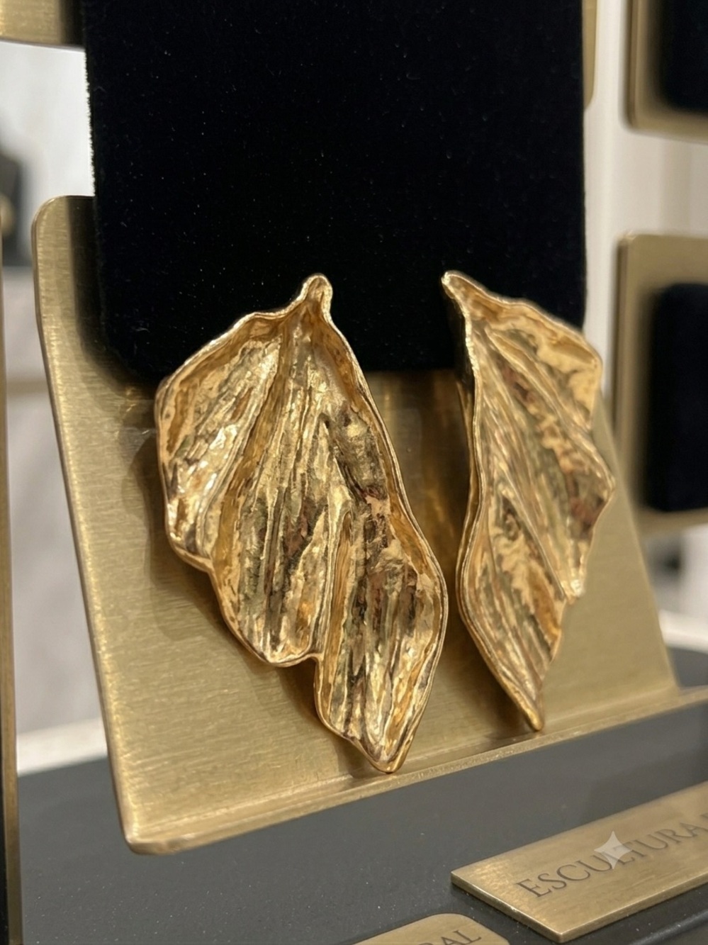 Accessorize Gold Leaf Sculptural Earrings